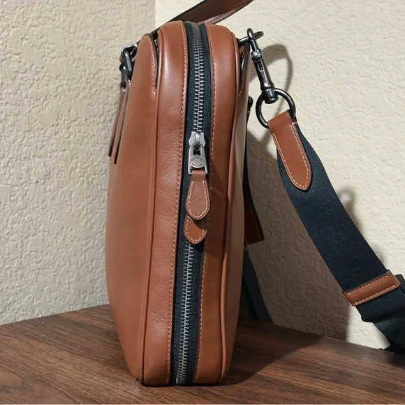 RARE Coach Graham Slim Brief / Laptop Bag – Smooth Calf Leather in Saddle Brown